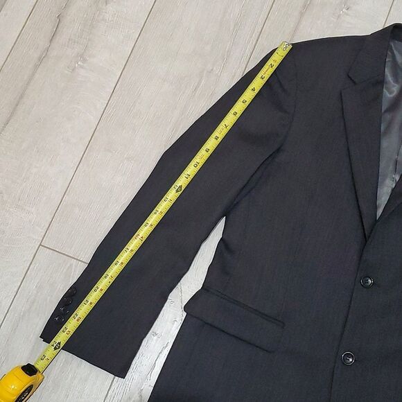 MONTEFINO SUIT JACKET, Sz 36R, DARK GRAY, 100% MERINO WOOL - Picture 12 of 13